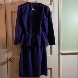 Bee Barlin Vintage purple 2 piece skirt suit Sz 11/12